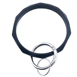 Unpafcxddyig Women Wristlet Bracelet Keychain Silicone Diamond Shape Bangle Key Chain Clip for Car Key Holder,black