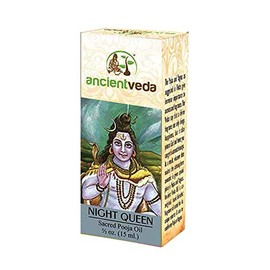 Ancient Veda Organic Puja Oil 100% Natural Pure Pooja Oil 15mL for Aromatherapy, Prayer, & Ayurvedic Practice (Night Queen)