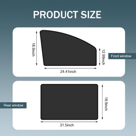leechio 4 PCS Car Side Window Sun Shade, Car Sun and Heat Blocking Privacy Protection Window Shade, Hanging Adsorption Mounting Accessory, Universal Fit for Most Cars (Black)