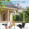 Solar Ceiling Fan Light, 18000mAh Reachargeable Gazebo Fan with Remote