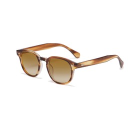 WONAVEHY Sunglasses Men Women Unisex Retro Sunglasses for Men Women Pirate Captain Johnny Depp Vintage Round Style Tinted Sunglasses for Men Women, brown