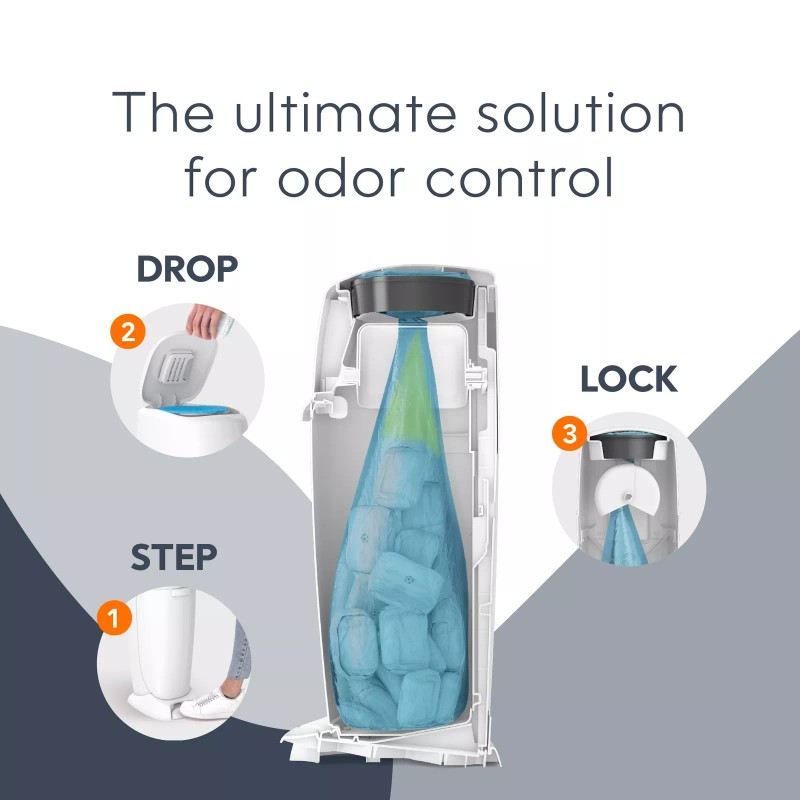 Playtex Diaper Genie Complete Diaper Pail (White) with Antimicrobial Odor