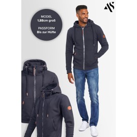 A. Salvarini AS292 Men's Hooded Sweater, Jacket - navy, size: m