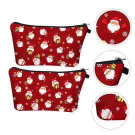 PRETYZOOM 2pcs Christmas Cosmetic Bag Makeup Bag Christmas Handbags Christmas Change Purse Holiday Makeup Pouches Christmas Toiletry Bag Christmas Bags Travel Oxford Toiletries Storage