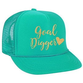 FitCrush Lifestyle Goal Digger Trucker Hat (One Size, Teal)