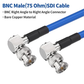 Yuslao 12G SDI Cable 3FT BNC Right Angle SDI Video Cable RG6 75ohm Coaxial Cable Ultra Low Loss for 8K 4K 6G-SDI 3G Video Security Camera SDI Converter(1 Pcs)