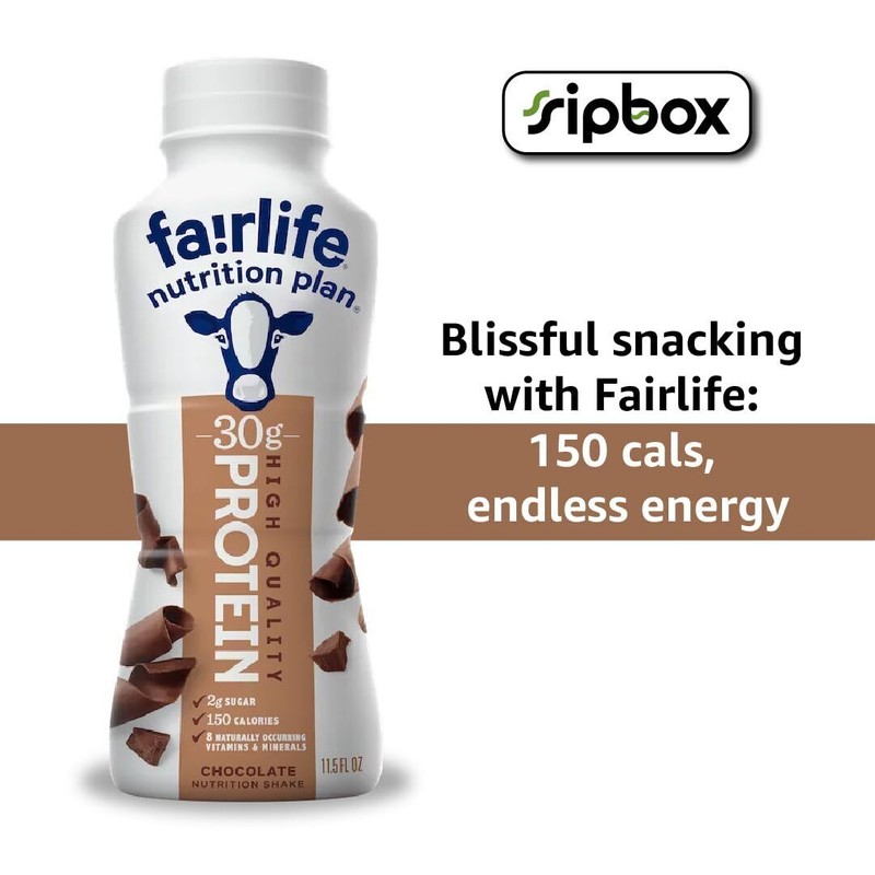 Sipbox Bundle of Fairlife Nutrition Plan 30g Protein Shake, Chocolate,
