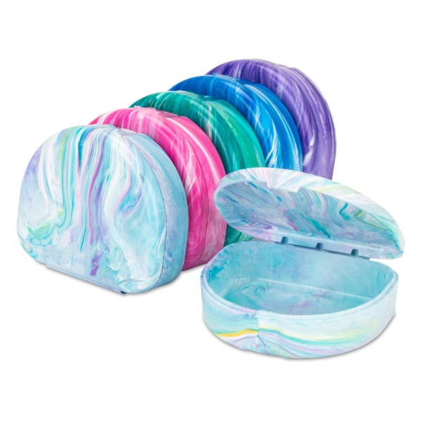 Practicon Vibrant Marble Retainer Cases, Clear Aligner Case, Dental Orthodontic
