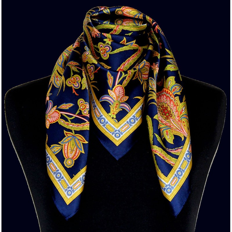 Lorenzo Cana Women’s Silk Scarf, 100% Silk, Baroque with Paisley
