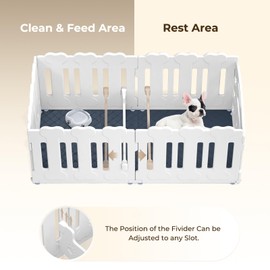 Lucky Muffin Dog Playpen, Whelping Box with Door, 24" H, 6-Panel Plastic Puppy Playpen for Small Medium Pets, Dogs & Puppies, Indoor/Outdoor, Safe, Sturdy, Easy to Assemble and Clean, 61" x 30" x 24"