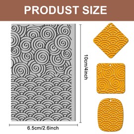 CHGCRAFT Waves Borders Lines Clay Texture Mat Clay Modeling Pattern Pad Texture Sheets for Polymer Clay Making Earrings Jewelry, 4x2.6inch