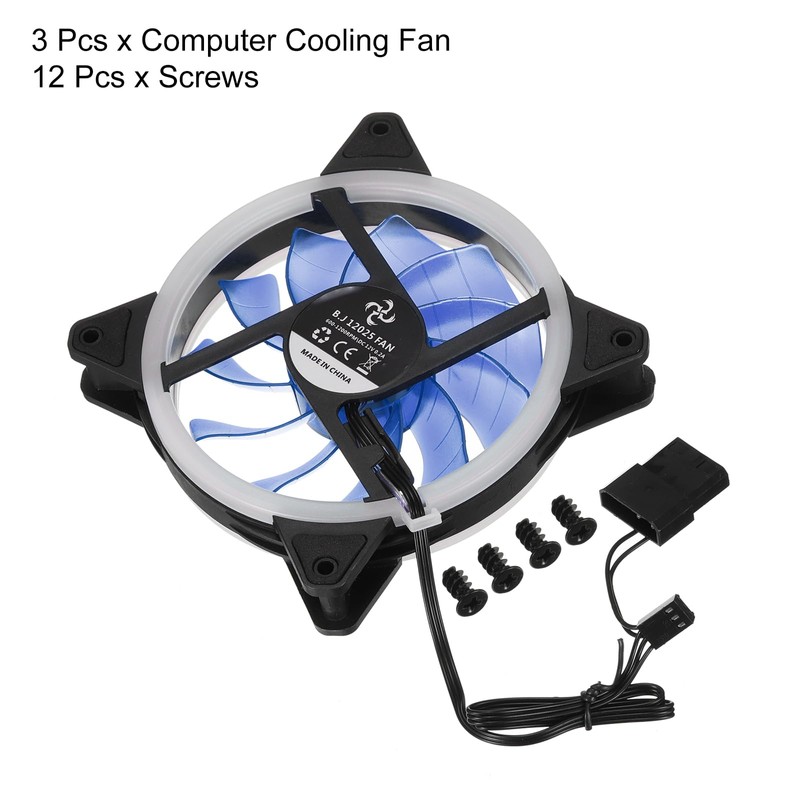 MECCANIXITY 3Pcs RGB Computer Case Fan 600-1200RPM 120mm 3-4 Pin