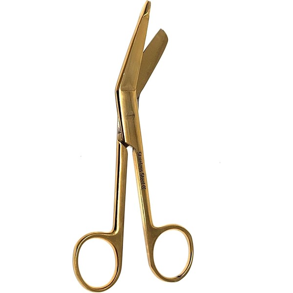 Lister Bandage Scissors 5.5", Made of Premium Quality Stainless Steel Ideal for Nurses, Medical Students, Paramedics, Doctors, Home Use First Aid (A2ZSCILAB Brand) (Full Gold)