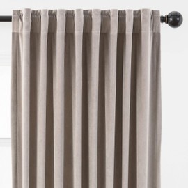 Chanasya Premium Solid Velvet Curtains - Classy and Solid Drapes for Living Room or Bedroom - 52" x 63" - Taupe, 2 Panels