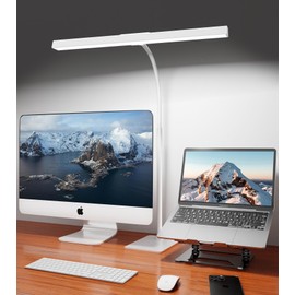 LED Desk Lamp for Home Office with Base, Eye-Caring Architect Task Light with Adjustable Gooseneck 12W USB Adapter Touch Control 5 Dimmable Brightness & Color Tall Lamp for Work,Reading,Craft
