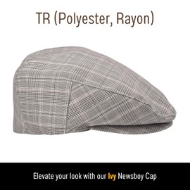 Bigalli Ivy Newsboy Cap 100% TR Casual Newsboy Hats for Men | Color Khaki Size L | Boinas para Hombre | Flat Cap Baker Boy Cap Gatsby Hats | Hand Made in Ecuador