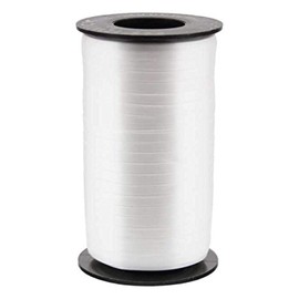 Berwick Offray 1U 01 Offray Splendorette Uncrimped Curling Ribbon, 3/16" W X 500 yd, White