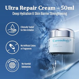 Carenology95 BLUE Ultra Repair Cream 50ml – Crema Facial Coreana Reparadora e Hidratante Profunda, Para Piel Sensible con Complejo Calmante y Antioxid