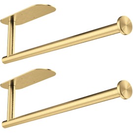 Gewtur Küchenrollenhalter, Selbstklebend Küchenrollenhalter Wand, Edelstahl Küchenrollenhalter für Alle Küchenpapier (Gold, 2 Stück)