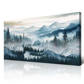 Wapluam Abstract Framed Wall Art For Living Room Large Wall Decor For Bedroom Office Inspiration Pictures Fog forest Wall Painting Canvas Art Prints Artwork Modern Ready To Hang Home Decorations