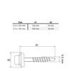 SKIR'CO (8 pcs) Zinc Plated Roofing Screws 5.5 x 120