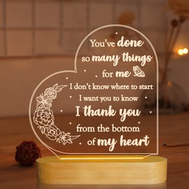 Thank You Gifts for Women, Thank You Appreciation Gifts for Friends, Teacher, Colleagues,Gift for Her, Inspirational Birthday Presents, Warm Colors LED Bedside Lamp