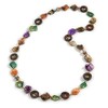Avalaya Multicoloured Shell, Brown Wood Ring and Glass Beads Necklace
