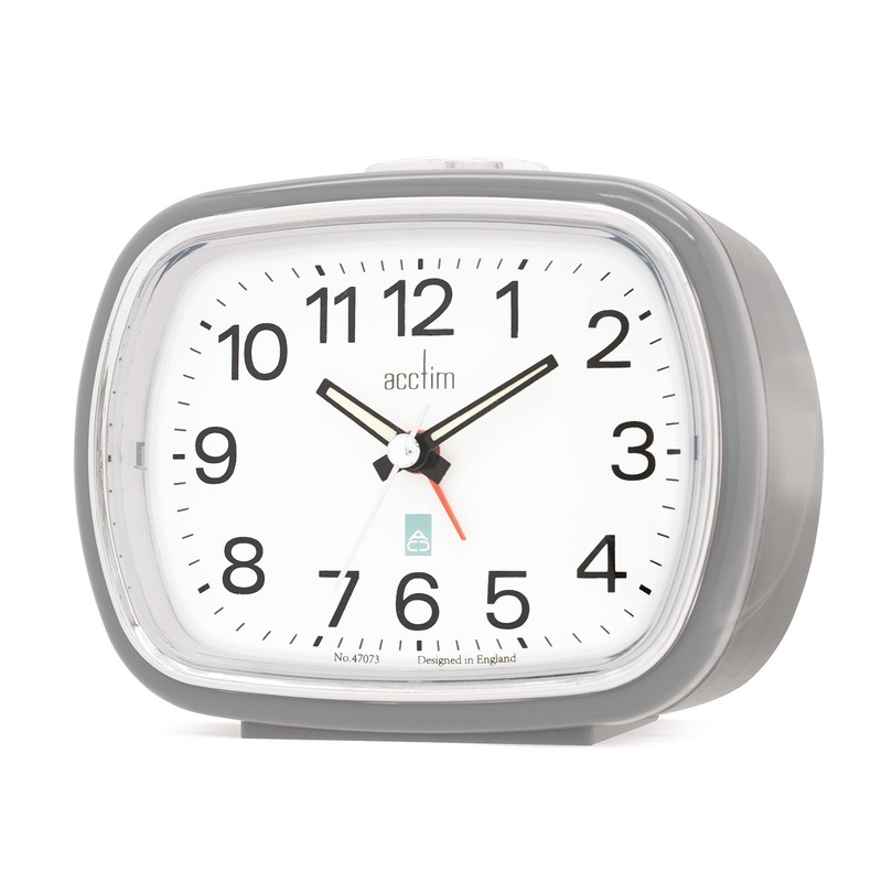 Acctim Camille Analogue Alarm Clock Quartz Luminous Hands Chrome Bezel