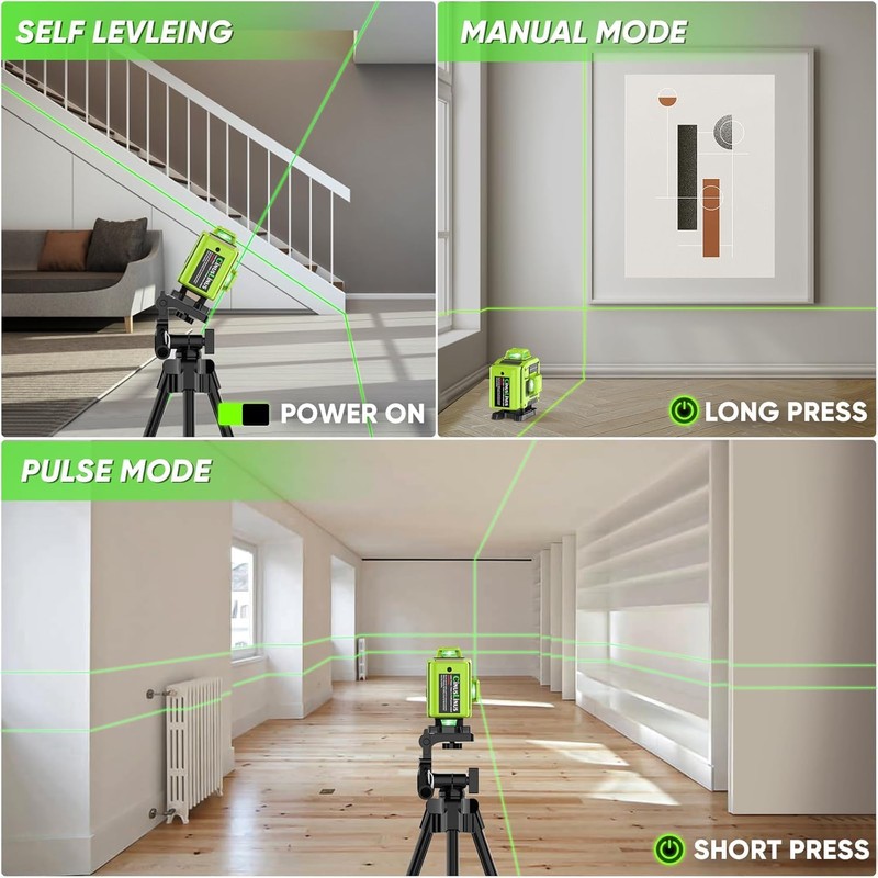 Laser Level 360 Self Leveling with Tripod,CinusLinus 4D Lazer Level,4x360°