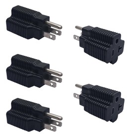 TEWOXIN 5 pcs NEMA 5-15P to 5-20R 3-Prong Adapter