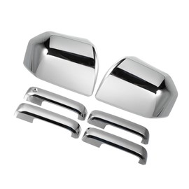 Motoforti Top Half Mirror Cover Door Handle Cover, Car Accessories, for Ford F150 2015-2020 Pickup Truck, ABS,Silver Tone
