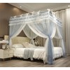 NXGIO Bed Canopy Curtain Double Layer 4 Corners Post Lace