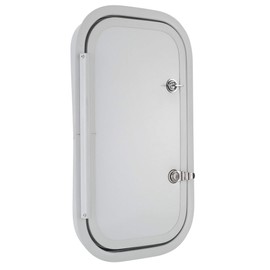 RecPro RV Baggage Door | Rounded Corners | Camper | Compartment Door | White Fiberglass (10" W x 18" H) | Made in America