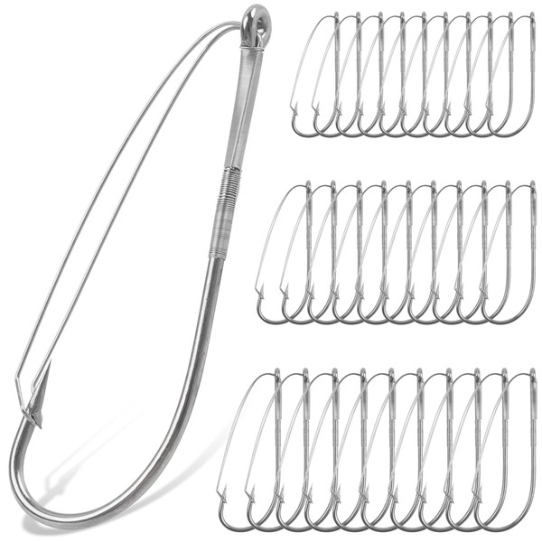 FUSIGO Wacky Rig Hooks Weedless, 30pcs Bass Fishing Hooks for