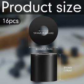 Fabbay Multi Purpose Rubber Spacer Black Rubber Bushings 3/4 Inch OD x 1/4 Inch ID x 3/4 Inch Grommets Rubber Washers for Vibration, Bolts, Home, Car Accessories(16 Pcs)