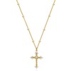 Jenosy Cross Pendant Necklace for Women 14K Gold Plated Cubic