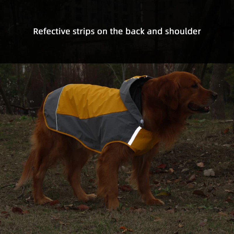 ClawsPurrfect Dog Hood Waterproof Raincoat: Large Medium Refective Packable Poncho