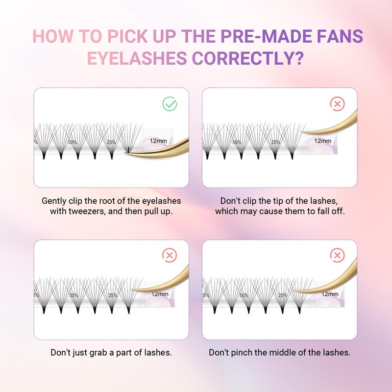 NAGARAKU Eyelash Extensions Premade Fans Eyelash Premade Volume Fan Eyelashes