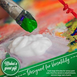 Crafts 4 All 18 Pcs Acrylic Watercolor Painting Brush Set Fine Round Tip Nylon