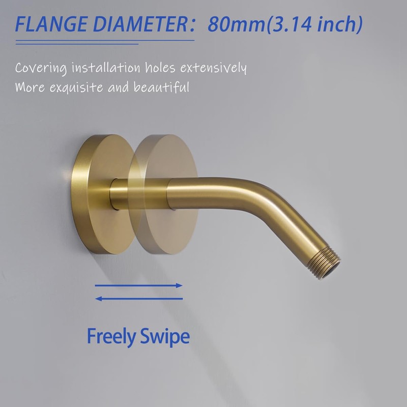Wall Mounted Shower Arm Extension Head Holder Stainless Stee for