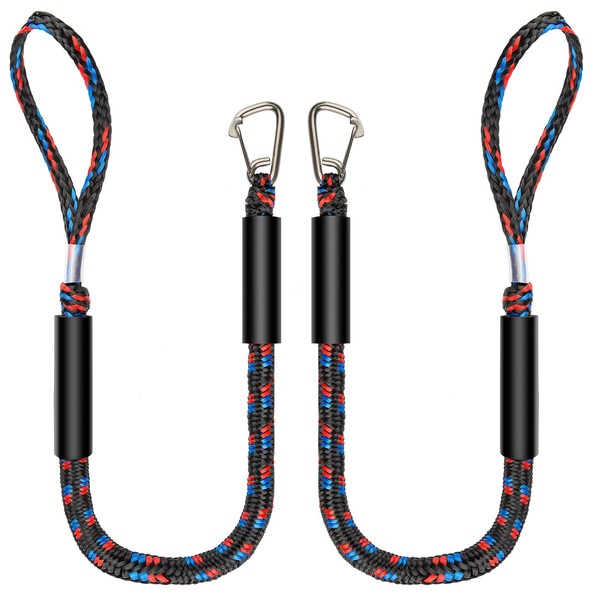 Botepon Boat Bungee Dock Lines with 316 Stainless Clips -