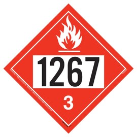 1267 Placard, Class 3 Flammable Liquid 25-pk. - 10.75" x 10.75" Polycoated Tagboard for Temporary Applications, DOT Hazmat Compliant, J. J. Keller & Associates, Inc.