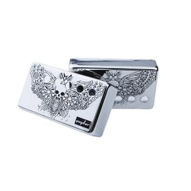 Guyker Humbucker Pickup Cover (50mm/52mm Pole Spacing) – Cupronickel Bridge and Neck Pickups Frame Set Replacement Parts for Les Paul LP Style Electric Guitar, Skull Wing Style, Chrome