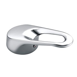 RXXR Taps Handle kit with Hot and Cold Color Button for Single Handle Faucet with Cartridge stem 9 * 9 mm - Universal Replacement Metal Loop Single Lever Handle, Polished Chrome