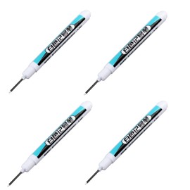 Xinjincang 4Pcs White Oil-Based Permanent Markers- Quick-Dry Industrial Pens for Metal, Glass and Hard Surfaces | Long Nose Tip Design,Industrial Markers, DIY Craft Supplies
