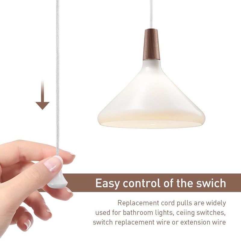 BOUMVID 2pcs Replacement Cord Pull for Ceiling Switch, Light Switch