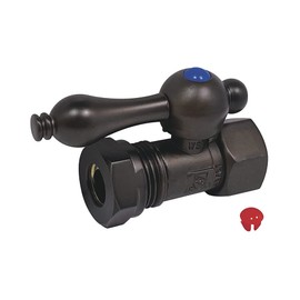 Kingston Brass CC44155 Vintage FIP X 1/2-Inch or 7/16-Inch Slip Joint Quarter-Turn Straight Stop Valve, 2-3/4", Oil Rubbed Bronze