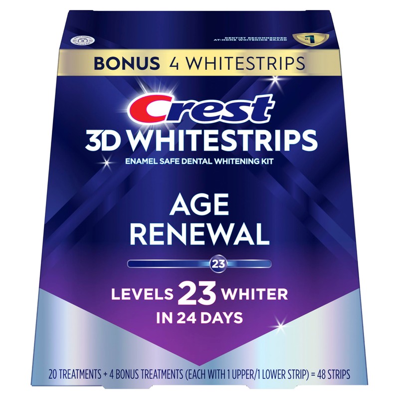 Crest 3D Whitestrips Age Renewal – Teeth Whitening Kit, 24