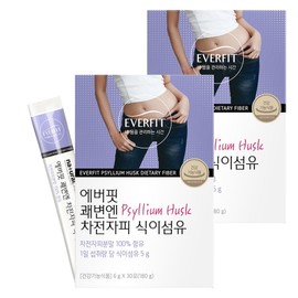 Everfit Kwaebyunen Psyllium Husk Dietary Fiber, 180g, 2 pieces / 에버핏 쾌변엔 차전자피 식이섬유, 180g, 2개