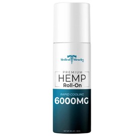 Medical Miracles Hemp Oil Roll On - Ideal Relief for Muscles, HIPS, Joints, Neck, Back, Elbows, Fingers, Hands, Knees | Made in USA (6000mg Roll-On)